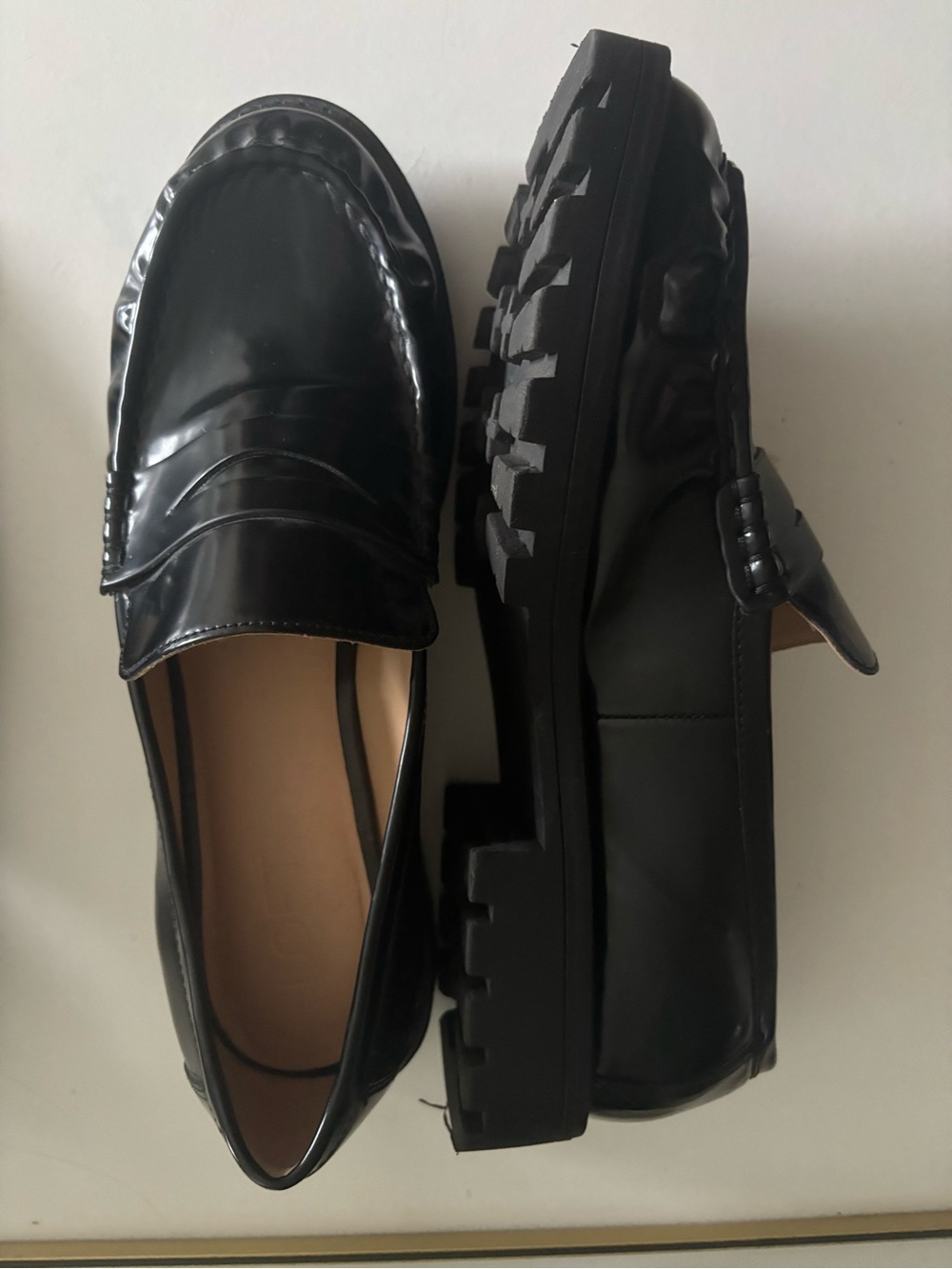 Loft Black Chunky Lug Sole Women's Loafers